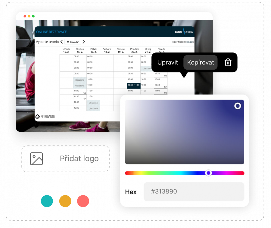 Rezervační formulář přímo ve vašem webu